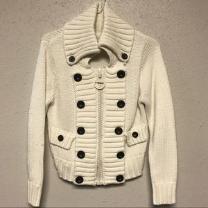 Off-white sweater w/ chunky zipper